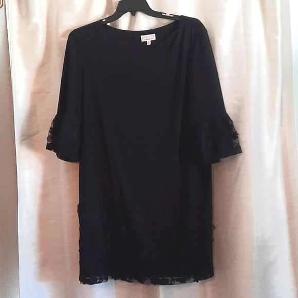 Midi Black Floral dress  *BOGO* - Picture 1 of 6